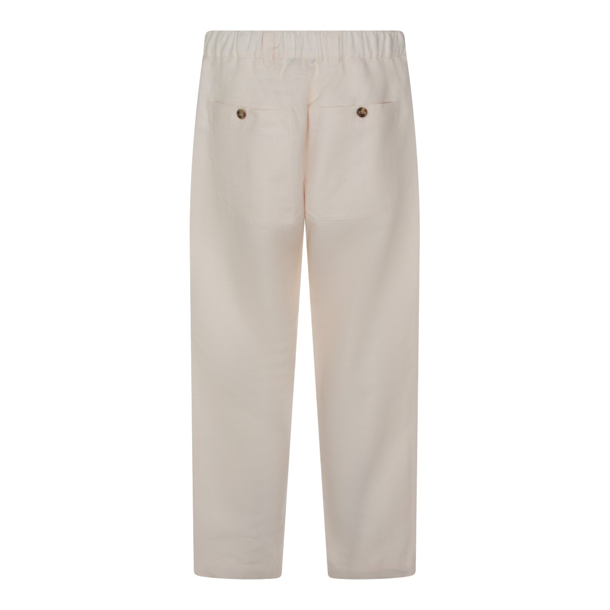 CREAM LINEN COTTON BLEND PANT
