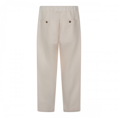 CREAM LINEN COTTON BLEND PANT