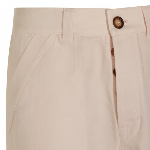CREAM LINEN COTTON BLEND PANT