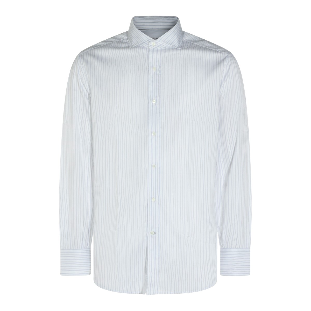 WHITE AND LIGHT BLUE COTTON SHIRT