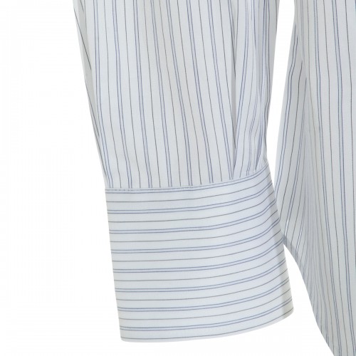 WHITE AND LIGHT BLUE COTTON SHIRT