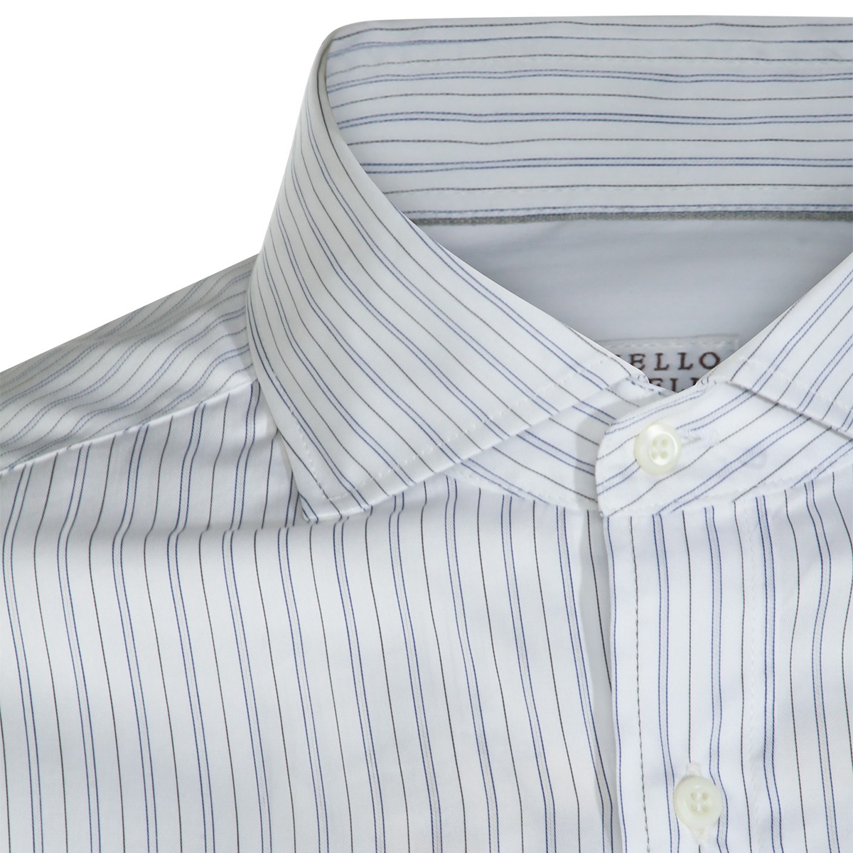 WHITE AND LIGHT BLUE COTTON SHIRT