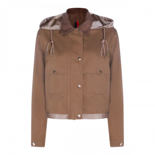 BROWN COTTON ACONITUM CASUAL JACKET