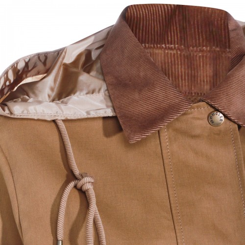 BROWN COTTON ACONITUM CASUAL JACKET