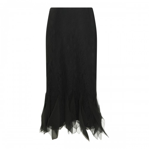 BLACK SILK SKIRT