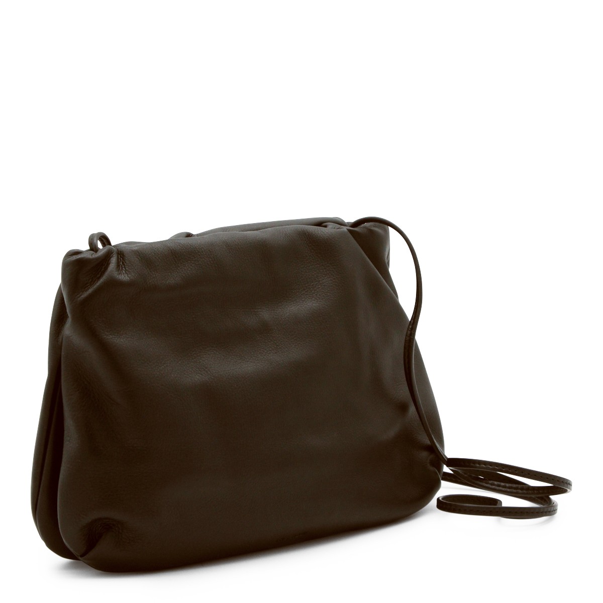 BROWN LEATHER BOURSE CROSSBODY BAG