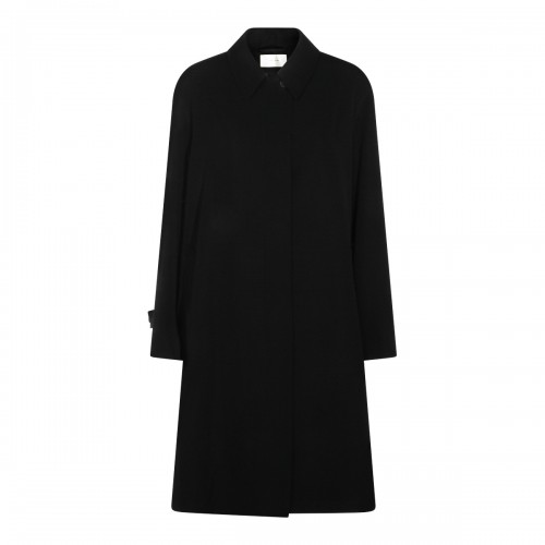 BLACK WOOL DAYTON TRENCH COAT