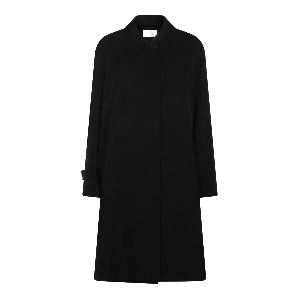 BLACK WOOL DAYTON TRENCH COAT