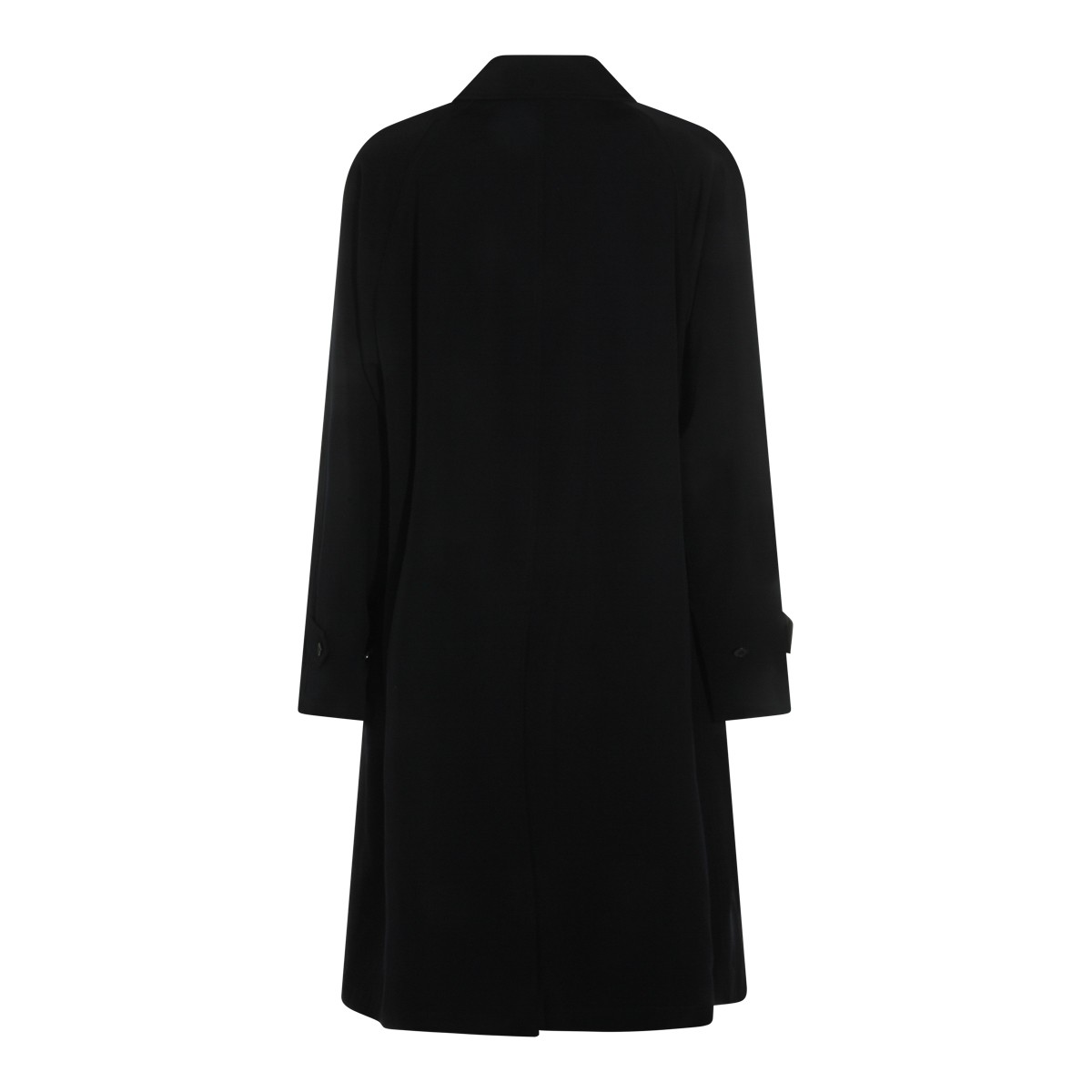 BLACK WOOL DAYTON TRENCH COAT