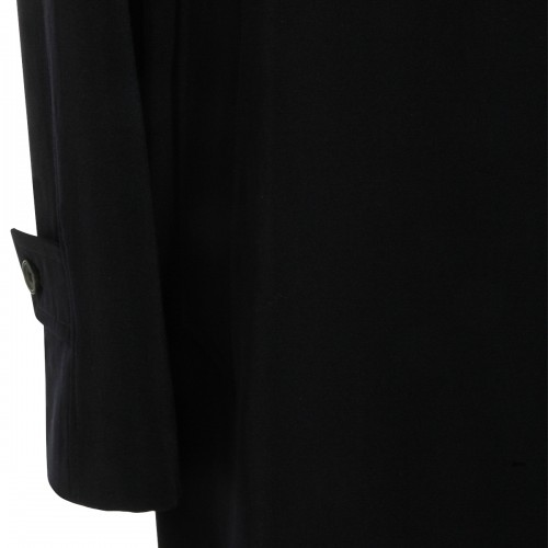 BLACK WOOL DAYTON TRENCH COAT