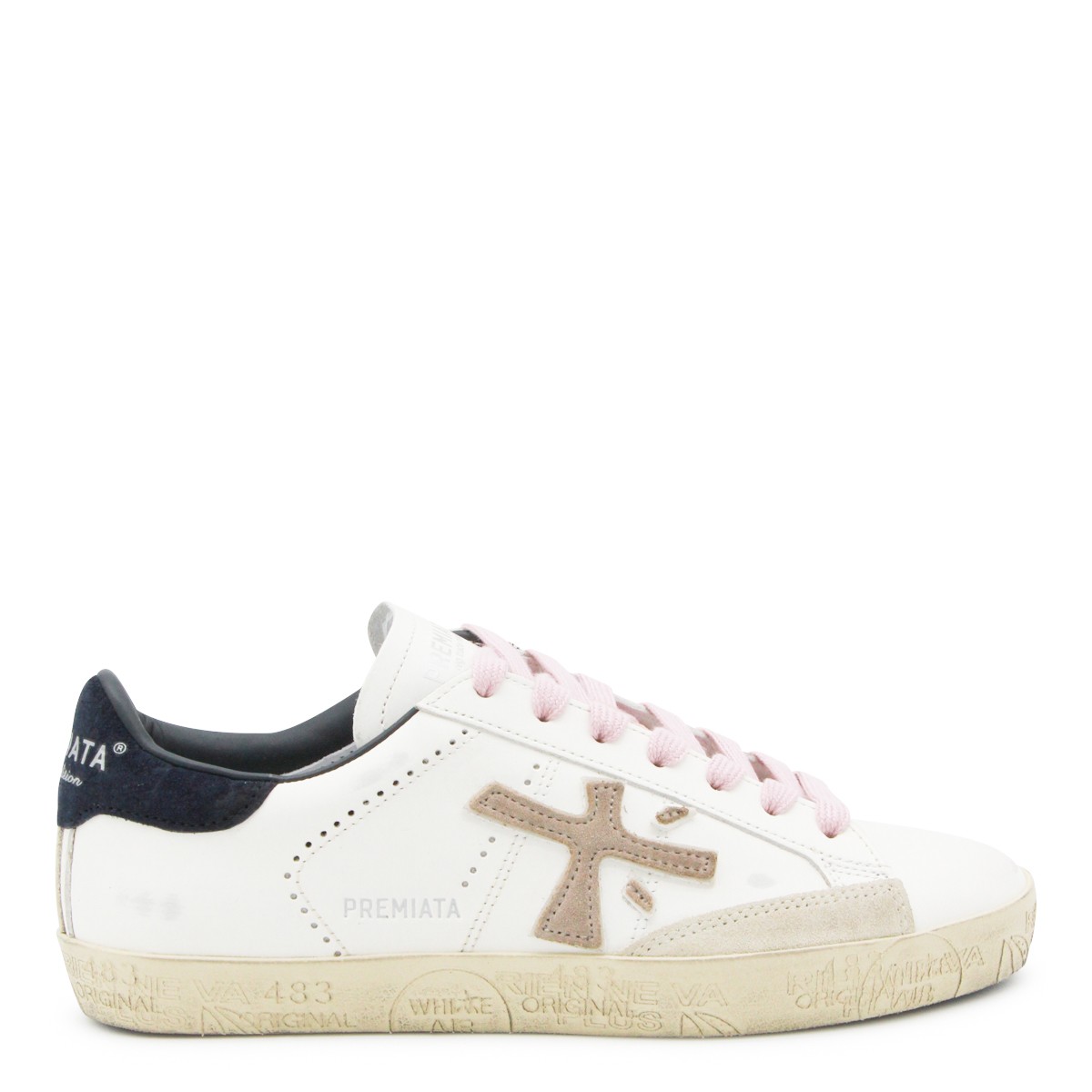 WHITE LEATHER STEVEND SNEAKERS