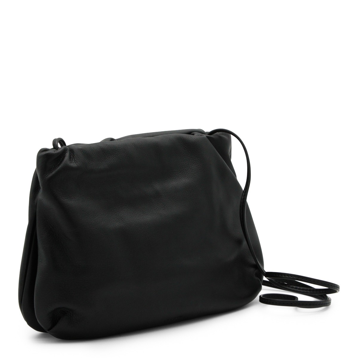 BLACK LEATHER CROSSBODY BAG