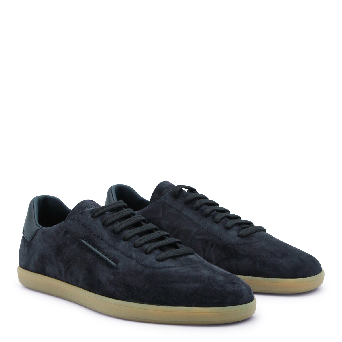 NAVY LEATHER SNEAKERS