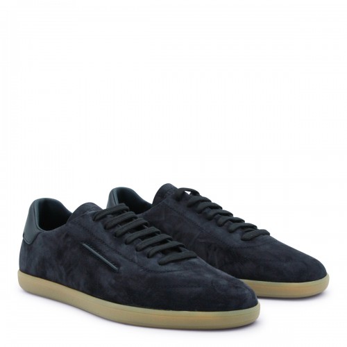 NAVY LEATHER SNEAKERS