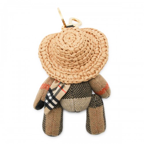 BEIGE WOOL TEDDY KEY RING