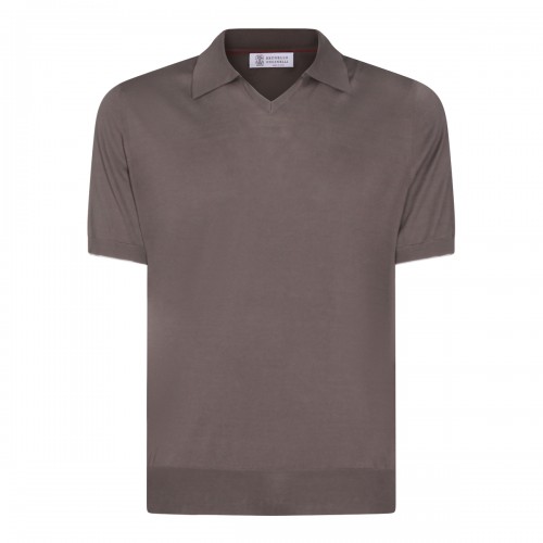 BROWN COTTON POLO SHIRT