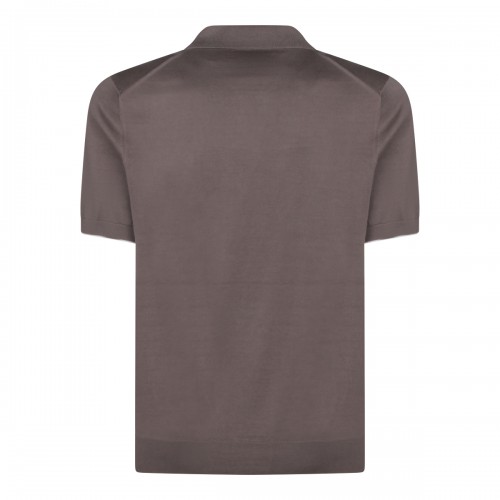 BROWN COTTON POLO SHIRT