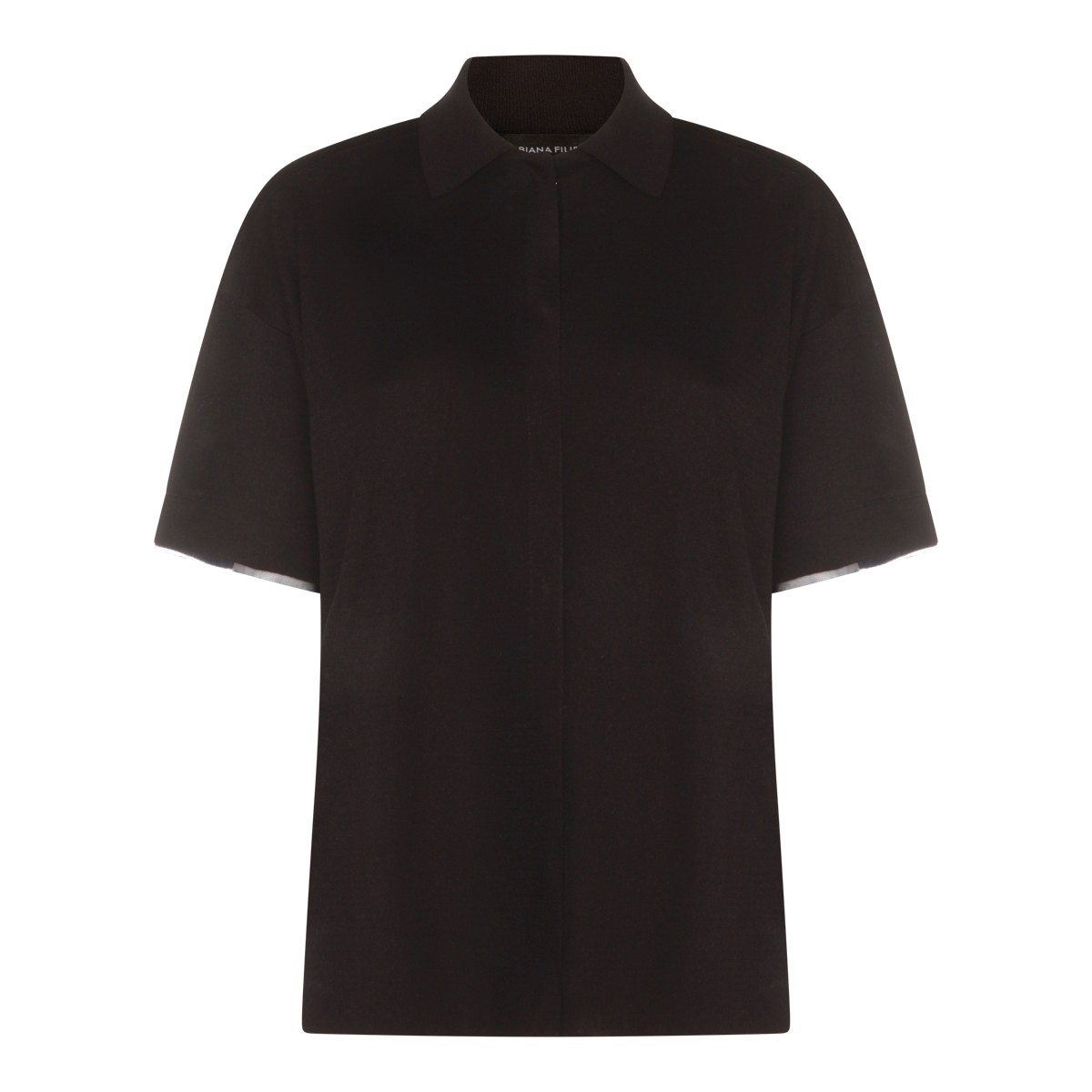 NAVY VISCOSE POLO SHIRT