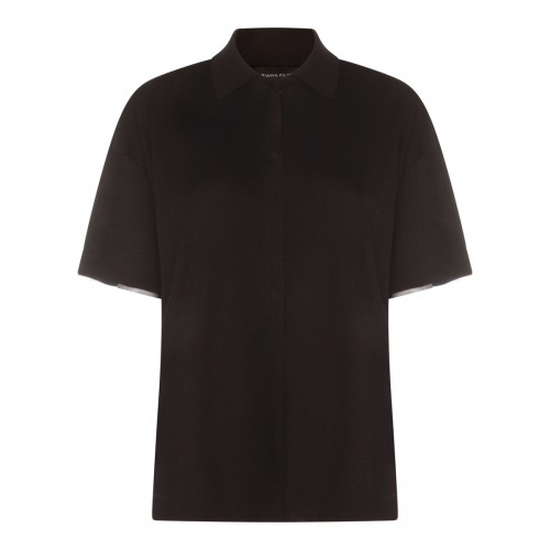 NAVY VISCOSE POLO SHIRT