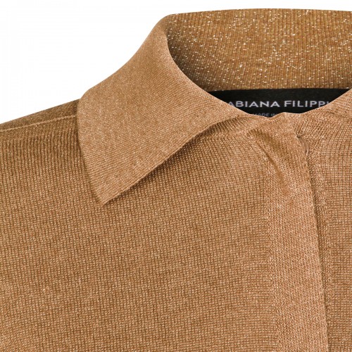 BROWN VISCOSE POLO SHIRT