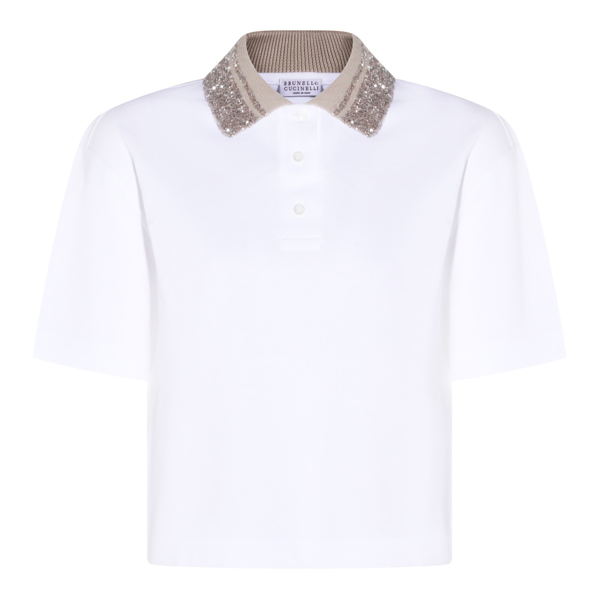 WHITE COTTON POLO SHIRT