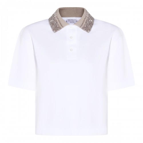 WHITE COTTON POLO SHIRT