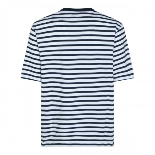 WHITE AND BLUE COTTON T-SHIRT