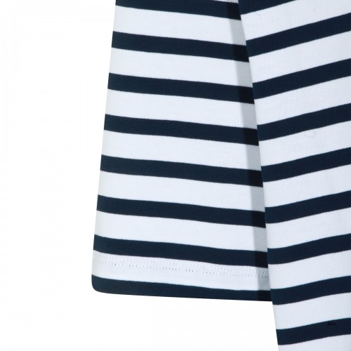 WHITE AND BLUE COTTON T-SHIRT