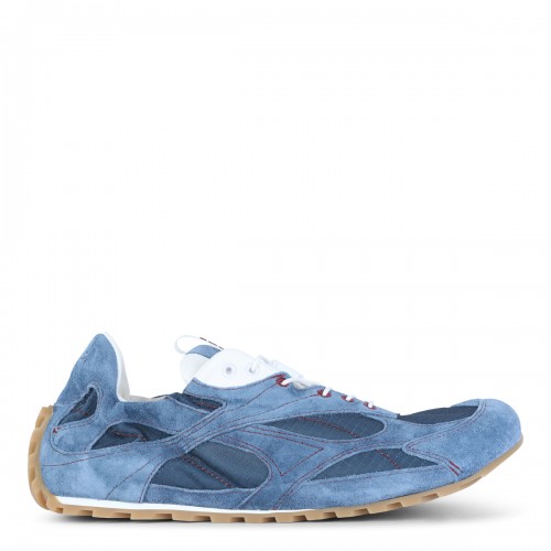 LIGHT BLUE LEATHER ORBIT FLASH SNEAKERS