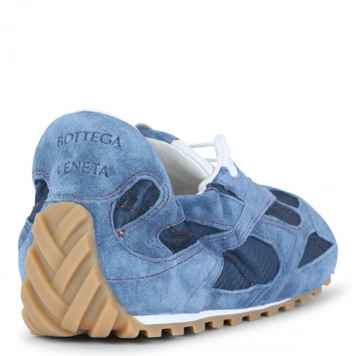 LIGHT BLUE LEATHER ORBIT FLASH SNEAKERS