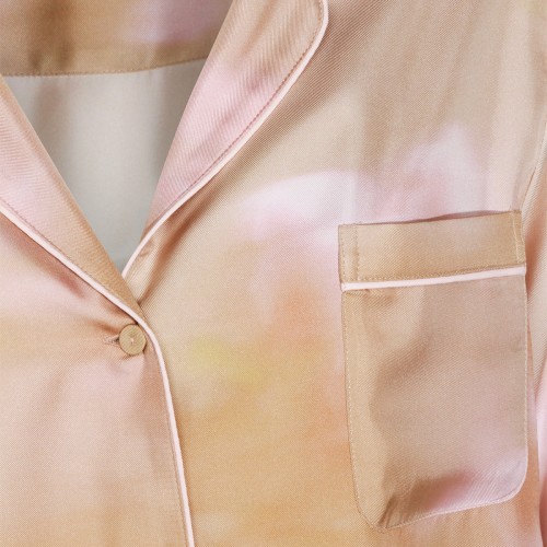 BEIGE AND PINK SILK SHIRT