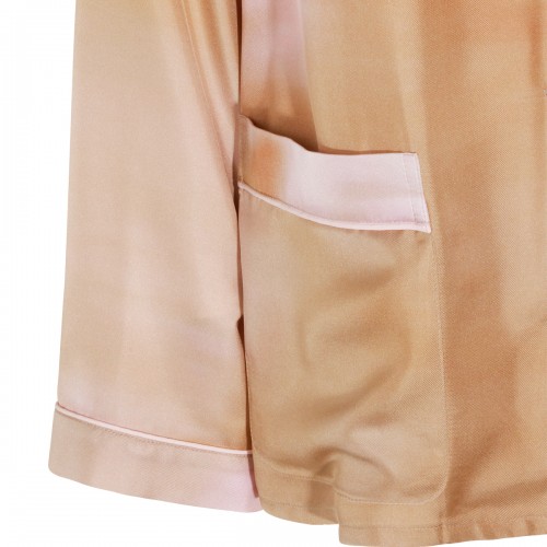 BEIGE AND PINK SILK SHIRT