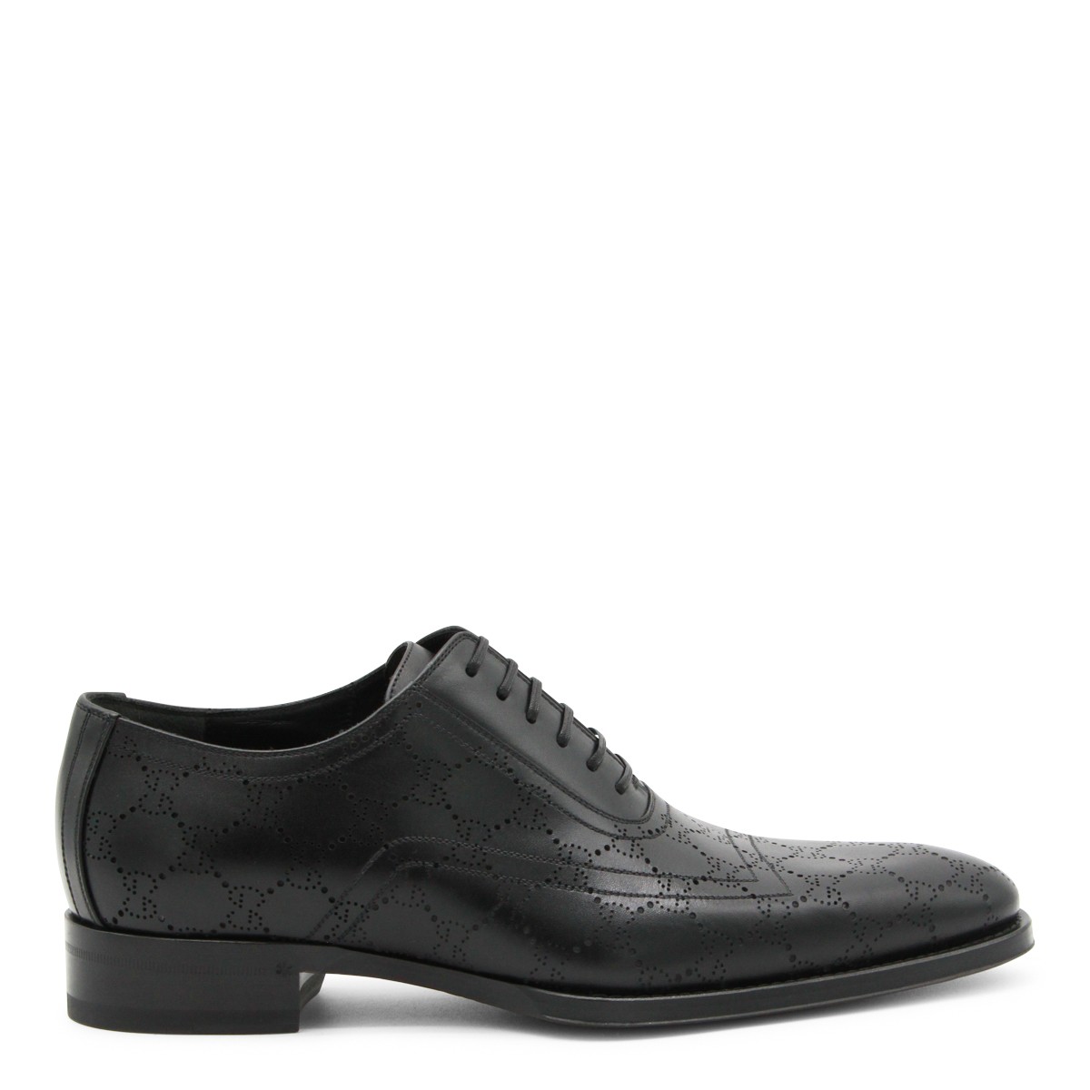 BLACK LEATHER LACE UP SHOES