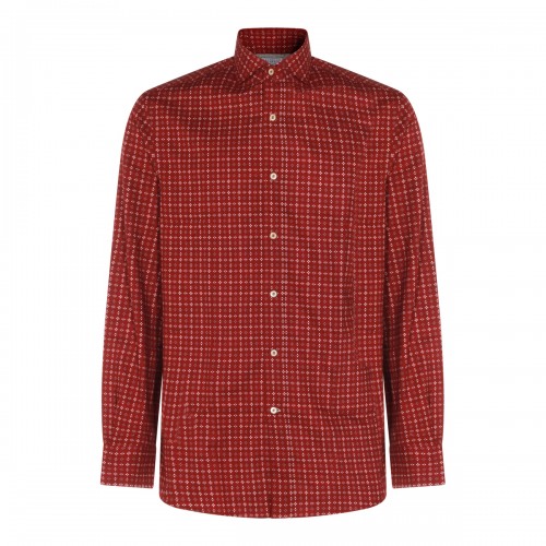 RED COTTON CHECK SHIRT