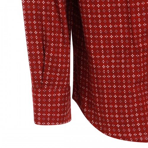 RED COTTON CHECK SHIRT