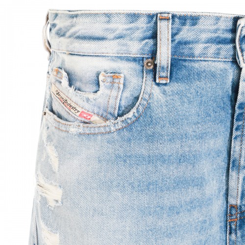 LIGHT BLUE COTTON SHORTS