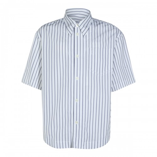 WHITE AND BLUE COTTON SHIRT