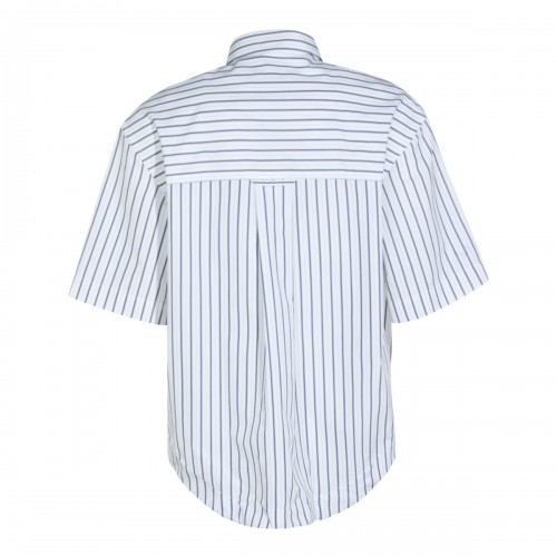 WHITE AND BLUE COTTON SHIRT