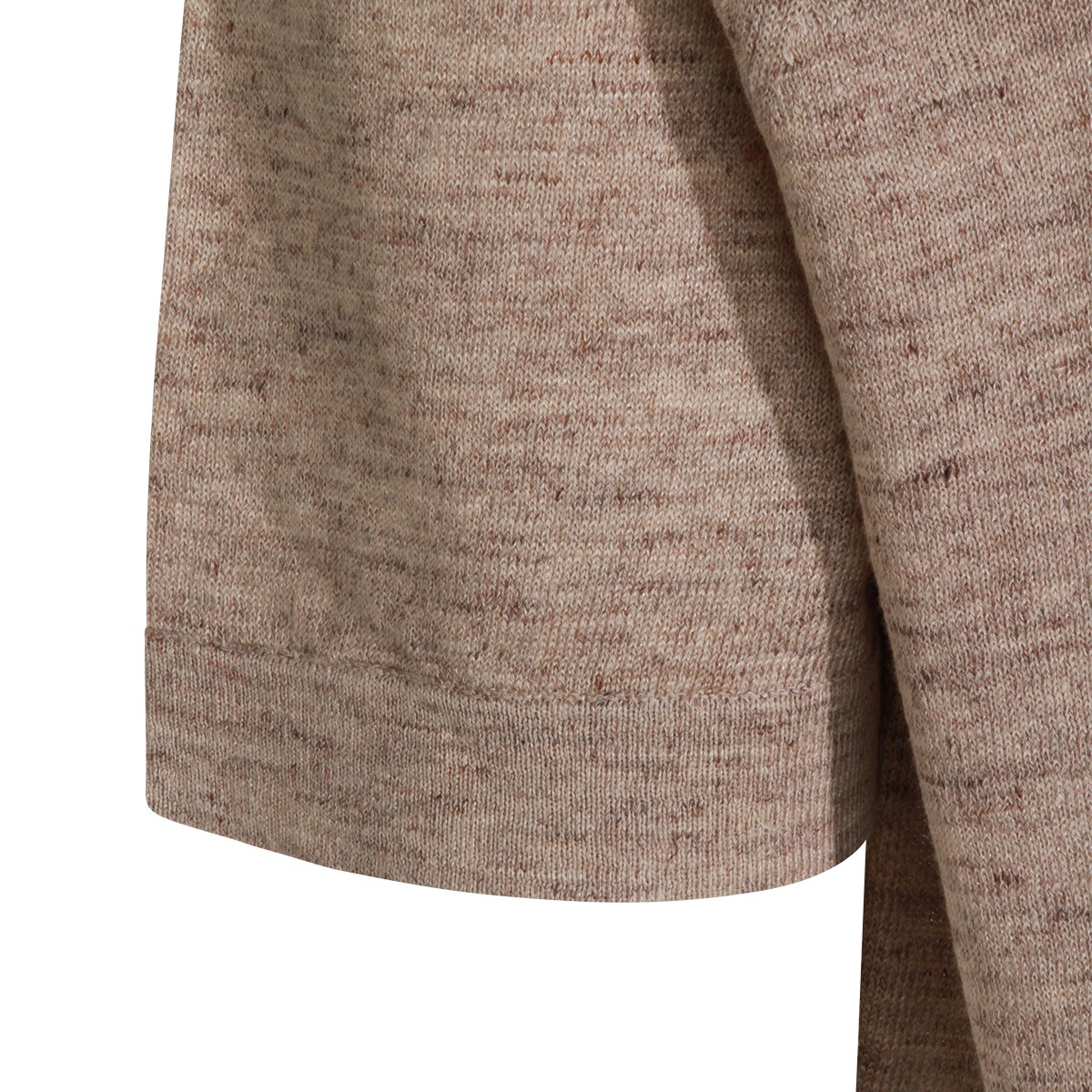 BEIGE LINEN COTTON BLEND POLO SHIRT