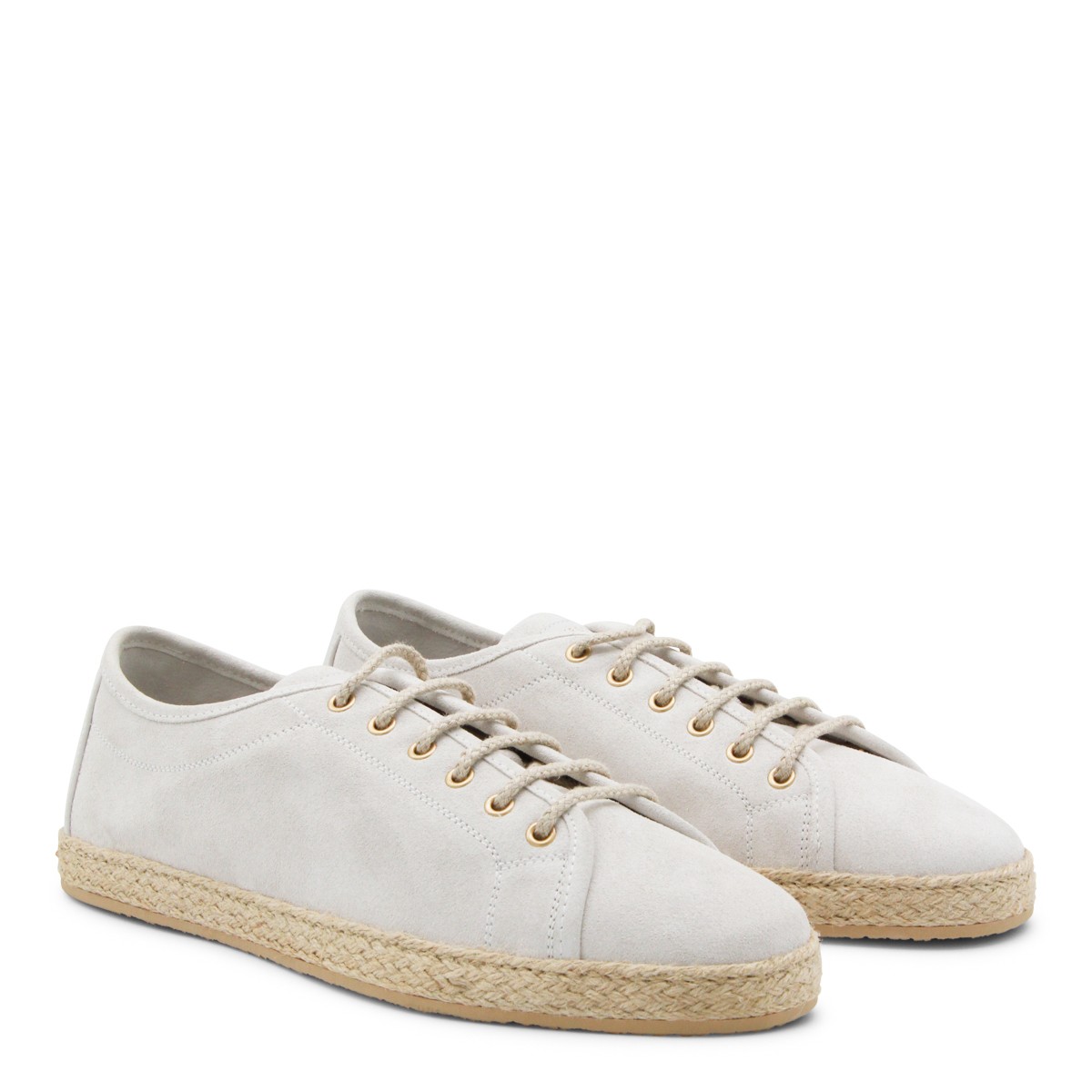 WHITE LEATHER ESPADRILLAS