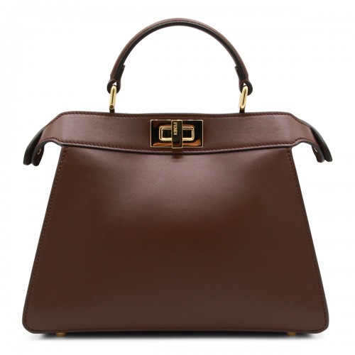 BROWN LEATHER PEKABOO ISEEU SMALL TOP HANDLE BAG