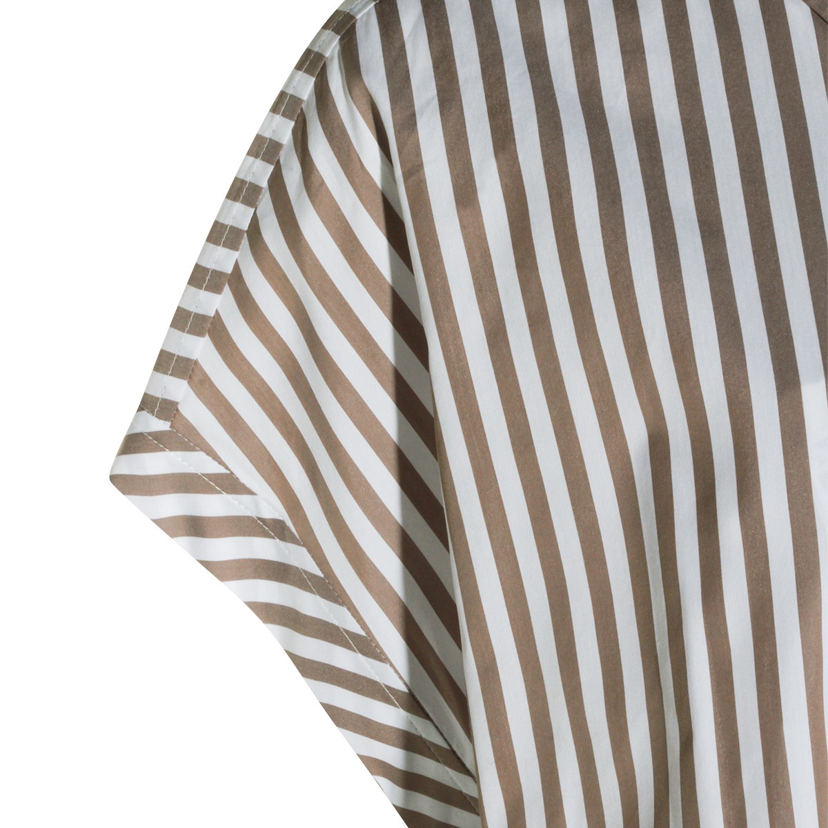 BROWN AND WHITE COTTON STRIPE SHIRT