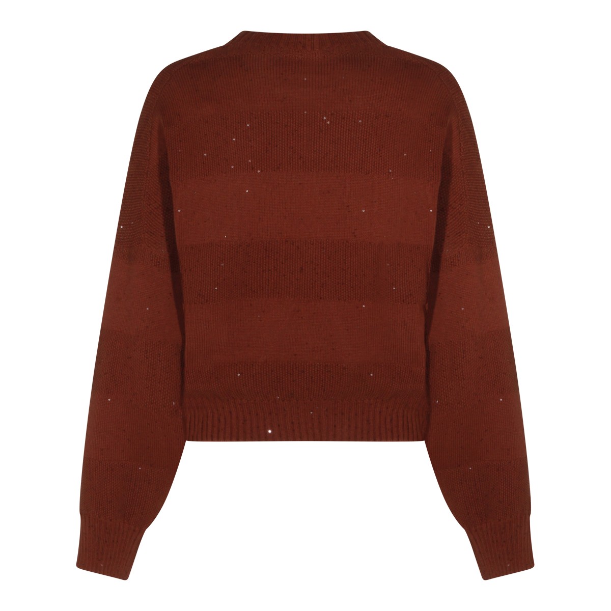 BROWN COTTON STRIPE SWEATER