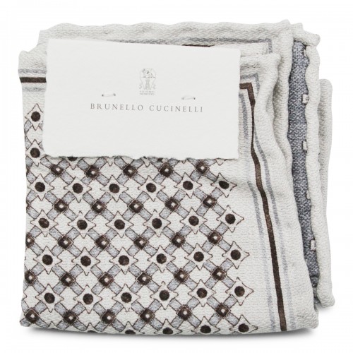 GREY AND BLACK SILK SCARF