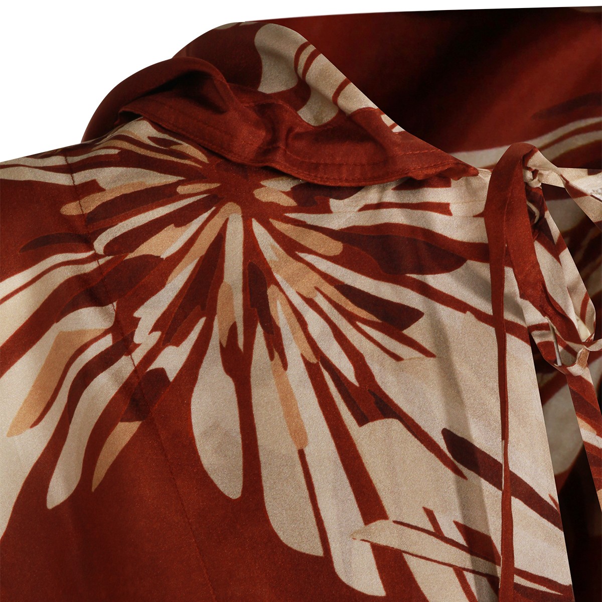 IVORY AND BROWN SILK SHIRT