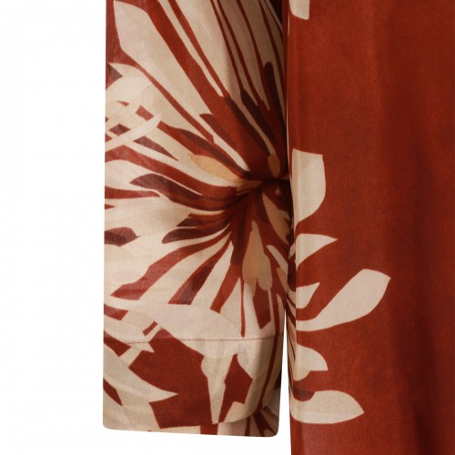 IVORY AND BROWN SILK SHIRT