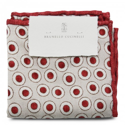 BORDEAUX AND IVORY SILK DOT... 2