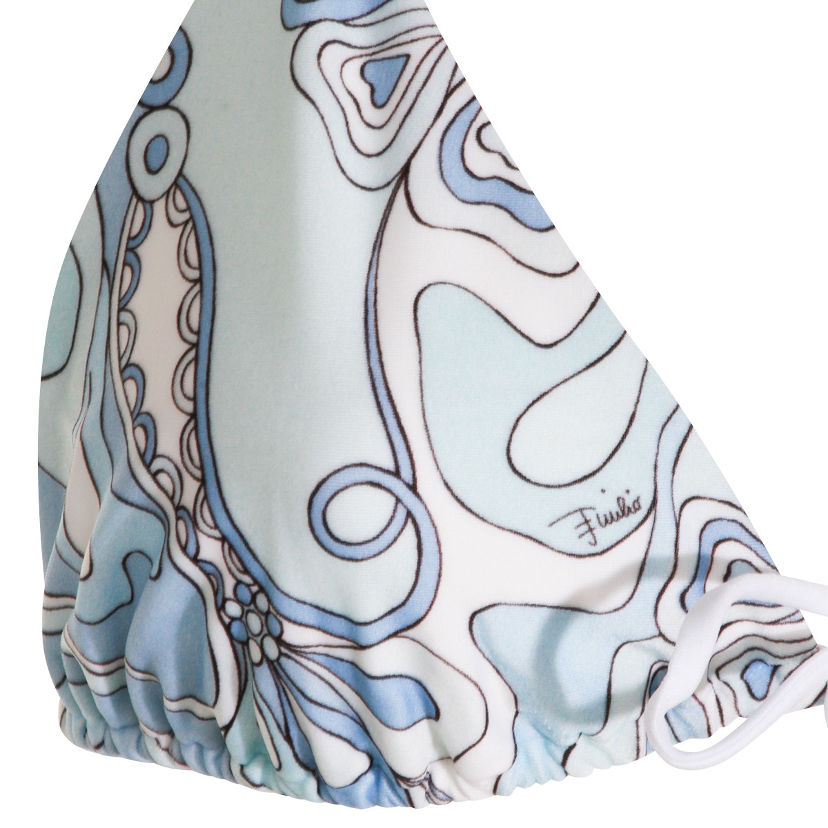 PALE BLUE PRINTED TOP BEACHWEAR