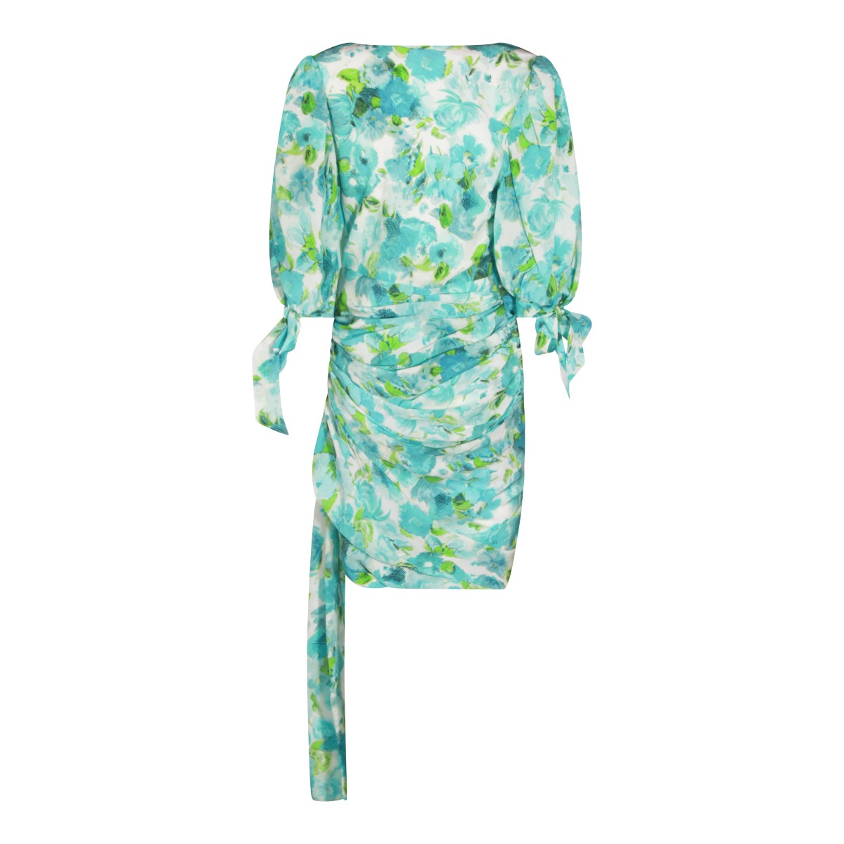 WHITE AND BLUE SILK DRESS