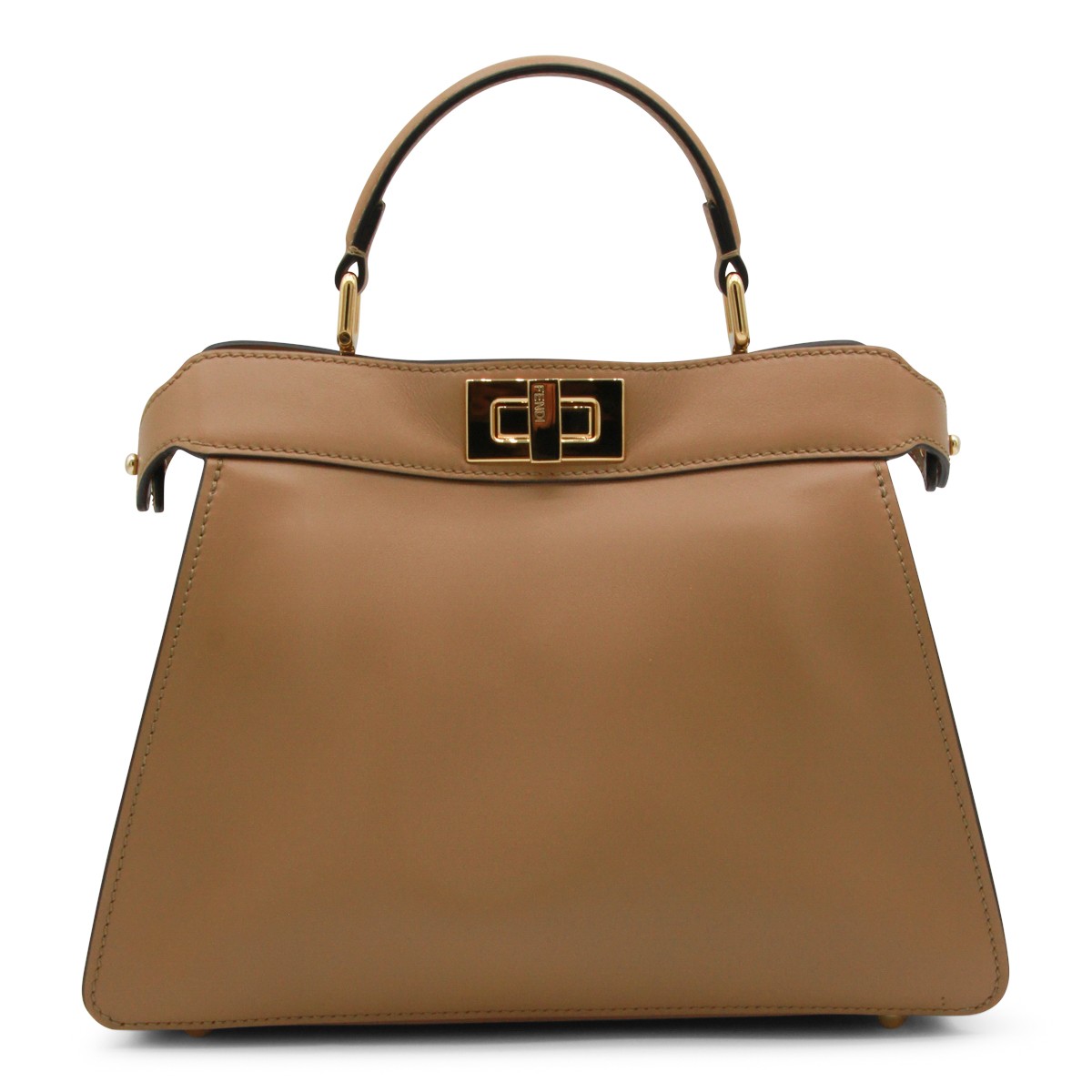 BEIGE LEATHER PEKABOO ISEEU SMALL TOP...